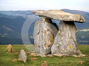 Ancient Dolmen in Oiz mountain photo