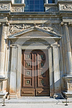 Ancient door in the Alhambra Palace in Spain