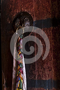 Ancient door handle of the buddhist monastery