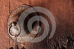 Ancient door handle of the buddhist monastery