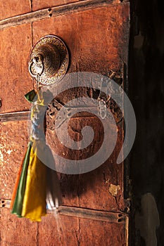 Ancient door handle of the buddhist monastery