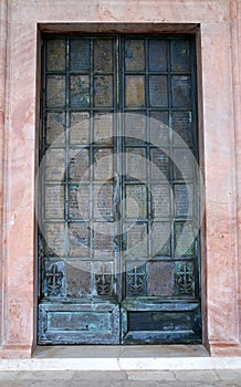 Ancient Door in Monte Cassino Abbey, Italy photo