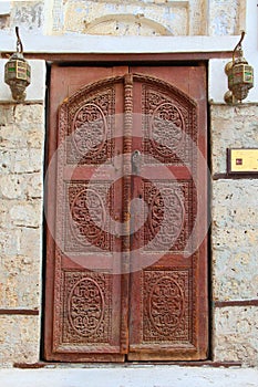 Ancient door in old town of Jeddah Balad.Traditional balad beautiful little town in Jedah region