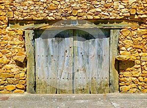 ancient door in rural landscapes in Spain