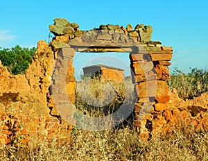 ancient door in a rural village