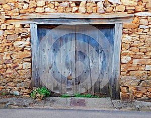 ancient door in a rural village