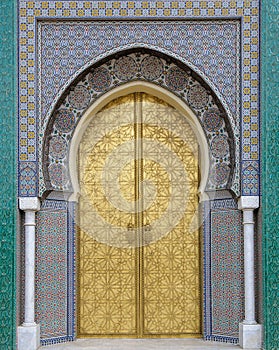 Ancient doors, Morocco photo