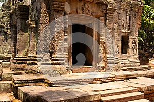 Ancient doorway at the Cambodian temple Ta Prom