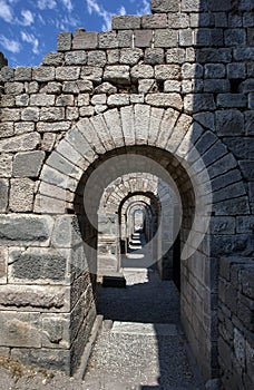 An ancient doorway at Pergamum in Turkey.