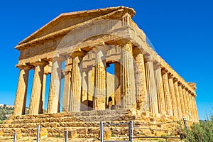 Ancient Greek Temple of Concordia in Valley of Temples in Agrigento, Sicily