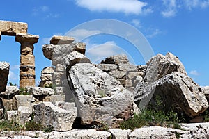 Ancient doric greek temple in Selinunte