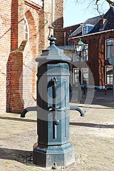 Ancient double water pump, Leeuwarden