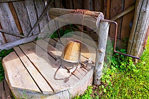 Ancient draw-well in European village