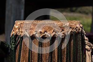 Ancient drums made of animal skins