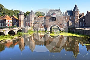 Ancient Dutch city gate Koppelpoort in Amersfoort