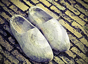 Ancient Dutch clogs made in wood