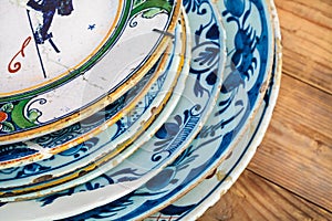 Ancient Dutch dishware from Delft