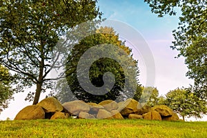 Ancient Dutch megalithic tomb dolmen hunebed