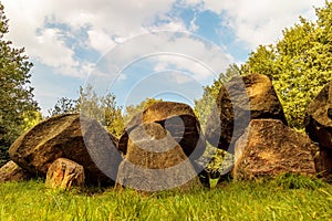 Ancient Dutch megalithic tomb dolmen hunebed