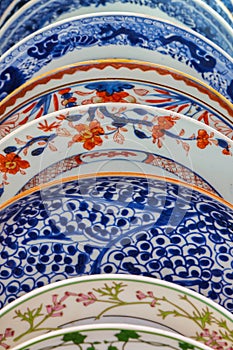 Ancient Dutch porcelain dishes from Delft