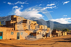 Ancient dwellings of Taos Pueblo, New Mexico