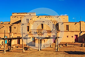 Ancient dwellings of Taos Pueblo, New Mexico