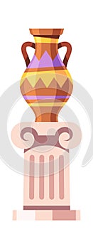 Ancient earthenware ceramic pot exhibit