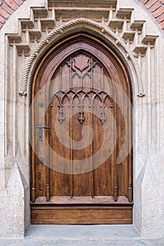Ancient eastern wooden door