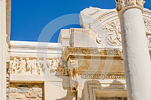 Ancient Efes Efesus city ruins in Turkey photo