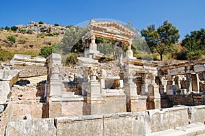 Ancient Efes Efesus city ruins in Turkey photo