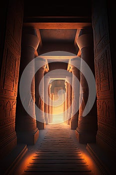 Ancient Egypt Art. Ancient Egyptian Temple. .AI generated Illustration