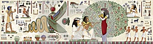 Ancient egypt background.Egyptian hieroglyph photo