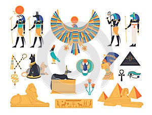 Ancient Egypt collection - gods, deities and mythological creatures from Egyptian mythology and religion, sacred animals