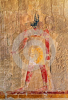 Ancient egypt color image of anubis