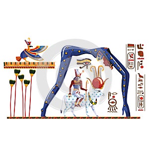 Ancient Egypt legend cartoon illustration