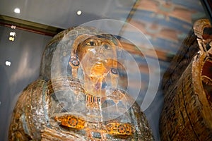 Ancient Egypt mummy in the museum of Vienna, Austria