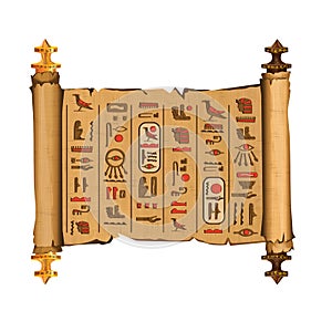 Ancient Egypt papyrus scroll cartoon vector