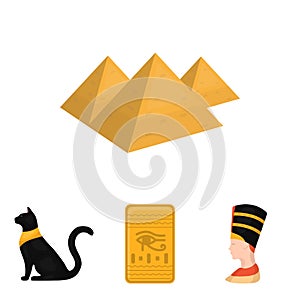 Ancient Egypt set collection icons in cartoon style vector