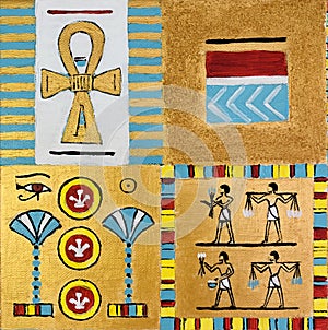 Ancient Egypt stylized abstract art