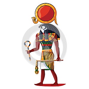 Ancient Egypt sun god Ra cartoon illustration