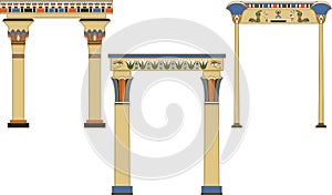 Ancient egyptian arches set photo