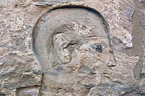 Ancient Egyptian carving of face profile