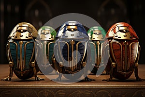 Ancient Egyptian depictions of sacred scarabs octa