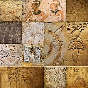 Ancient Egyptian drawings on rocks