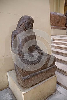 Ancient Egyptian exhibits from museum of Egyptian antiquities in Cairo