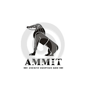 Ancient egyptian god ammit silhouette
