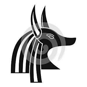 Ancient egyptian god Anubis icon, simple style