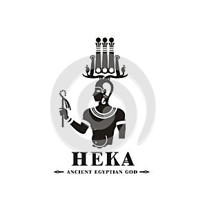 Ancient egyptian god heka silhouette