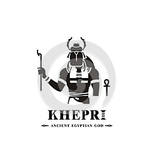 Ancient egyptian god khepri silhouette