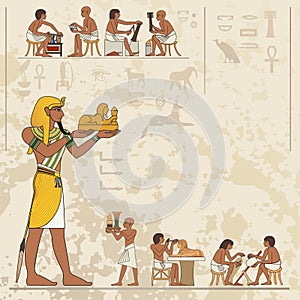 Ancient egyptian hieroglyph and symbol.